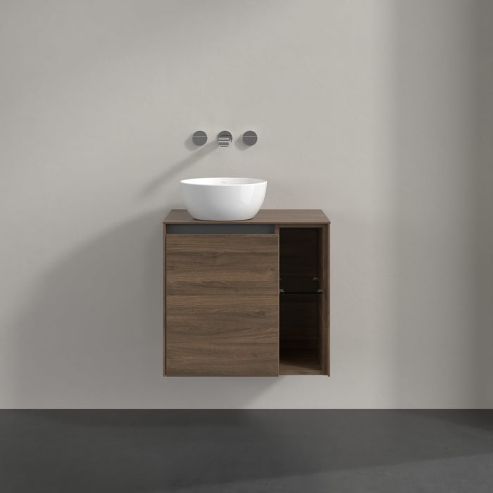 Villeroy & Boch Collaro Waschtischunterschrank 60 x 54,8 cm , mit LED-Beleuchtung, mit 1 Tür, Anschlag links