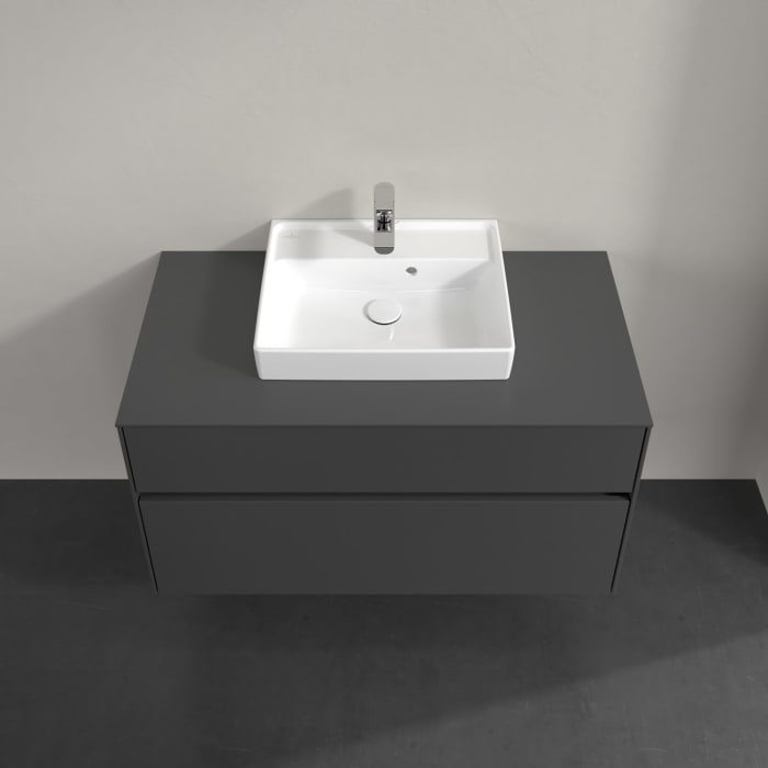 Villeroy & Boch Collaro Waschtischunterschrank 100 x 54,8 cm , mit LED-Beleuchtung, mit 2 Auszügen