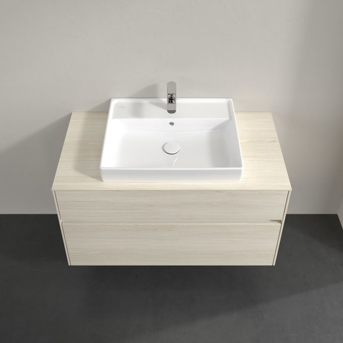 Villeroy & Boch Collaro Waschtischunterschrank 100 x 54,8 cm , mit LED-Beleuchtung, mit 2 Auszügen