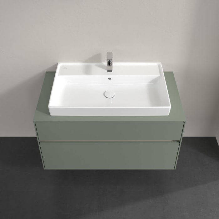 Villeroy & Boch Collaro Waschtischunterschrank 100 x 54,8 cm , mit LED-Beleuchtung, mit 2 Auszügen