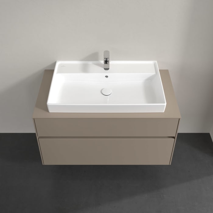 Villeroy & Boch Collaro Waschtischunterschrank 100 x 54,8 cm , mit LED-Beleuchtung, mit 2 Auszügen
