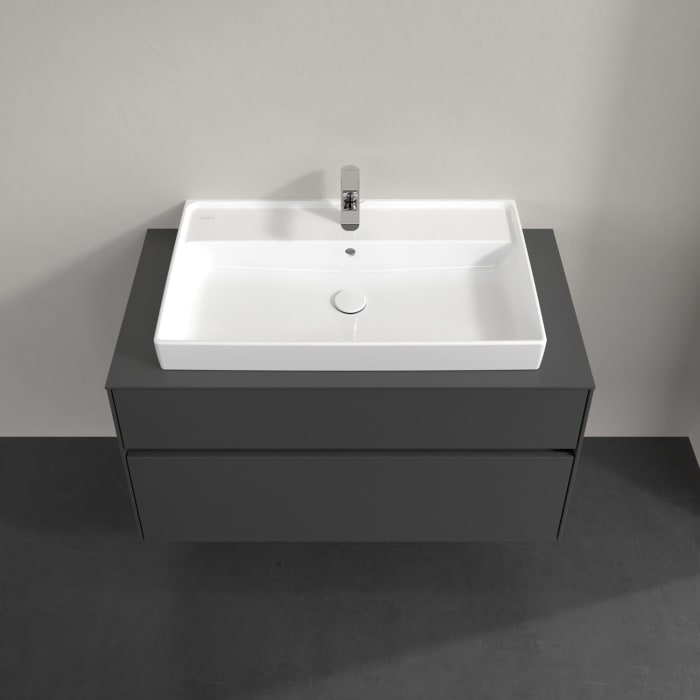 Villeroy & Boch Collaro Waschtischunterschrank 100 x 54,8 cm , mit LED-Beleuchtung, mit 2 Auszügen