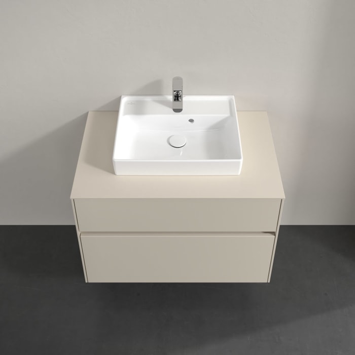 Villeroy & Boch Collaro Waschtischunterschrank 80 x 54,8 cm , mit LED-Beleuchtung, mit 2 Auszügen