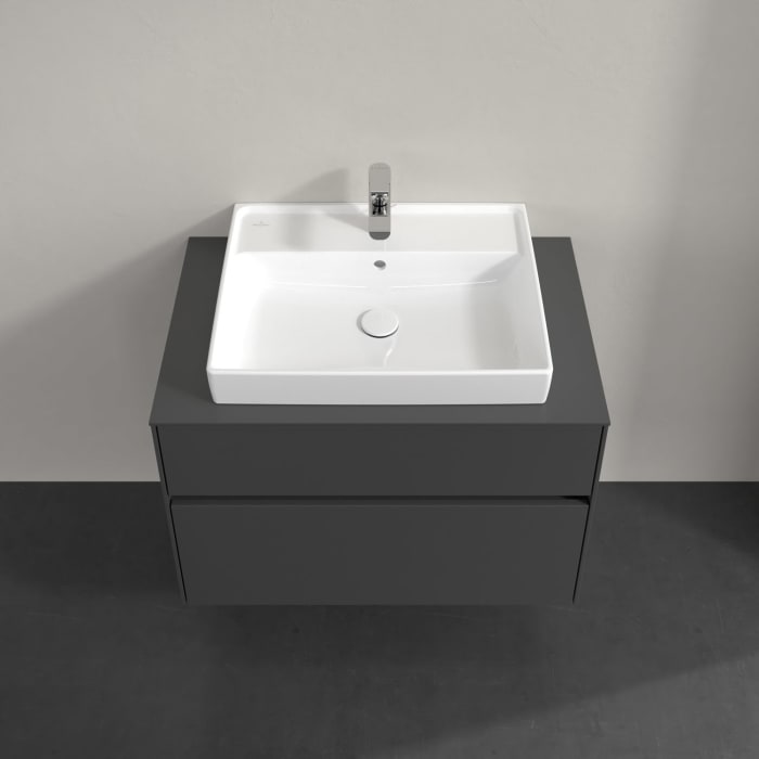 Villeroy & Boch Collaro Waschtischunterschrank 80 x 54,8 cm , mit LED-Beleuchtung, mit 2 Auszügen