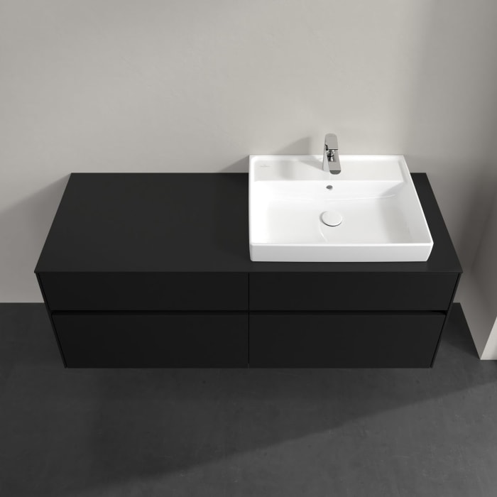 Villeroy & Boch Collaro Waschtischunterschrank 140 x 54,8 cm , mit LED-Beleuchtung, mit 4 Auszügen