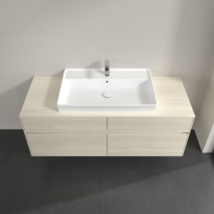 Villeroy & Boch Collaro Waschtischunterschrank 140 x 54,8 cm , mit LED-Beleuchtung, mit 4 Auszügen