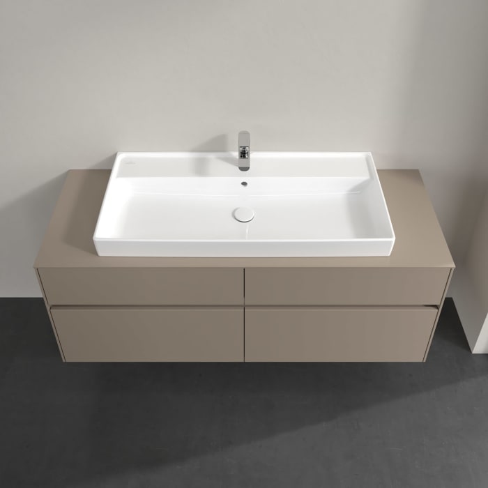 Villeroy & Boch Collaro Waschtischunterschrank 140 x 54,8 cm , mit LED-Beleuchtung, mit 4 Auszügen