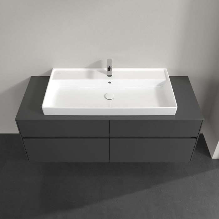 Villeroy & Boch Collaro Waschtischunterschrank 140 x 54,8 cm , mit LED-Beleuchtung, mit 4 Auszügen