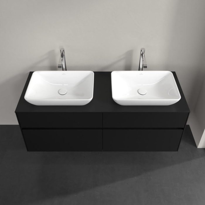 Villeroy & Boch Collaro Waschtischunterschrank 140 x 54,8 cm , mit LED-Beleuchtung, mit 4 Auszügen