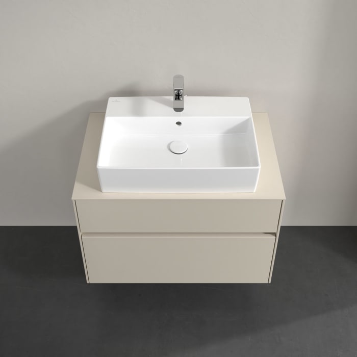 Villeroy & Boch Collaro Waschtischunterschrank 80 x 54,8 cm , mit LED-Beleuchtung, mit 2 Auszügen