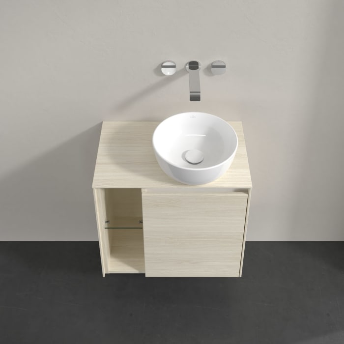 Villeroy & Boch Collaro Waschtischunterschrank 60 x 54,8 cm , mit LED-Beleuchtung, mit 1 Tür, Anschlag rechts