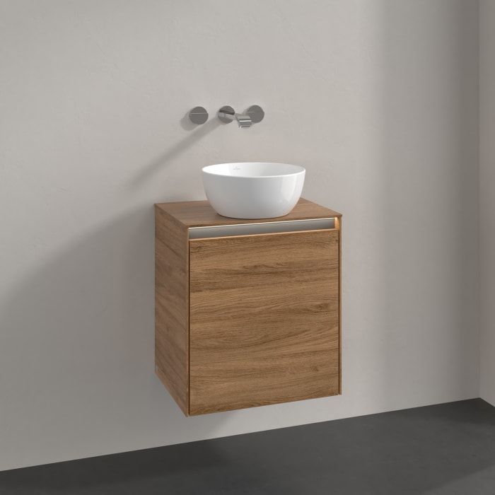 Villeroy & Boch Collaro Waschtischunterschrank 50 x 54,8 cm , mit LED-Beleuchtung, mit 1 Tür, Anschlag links