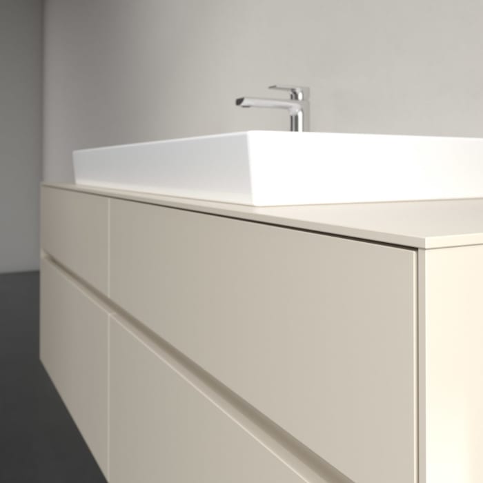 Villeroy & Boch Collaro Waschtischunterschrank 160 x 54,8 cm mit 4 Auszügen und LED Licht, für WT mittig