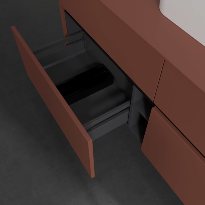 Villeroy & Boch Collaro Waschtischunterschrank 140 x 54,8 cm , mit LED-Beleuchtung, mit 4 Auszügen