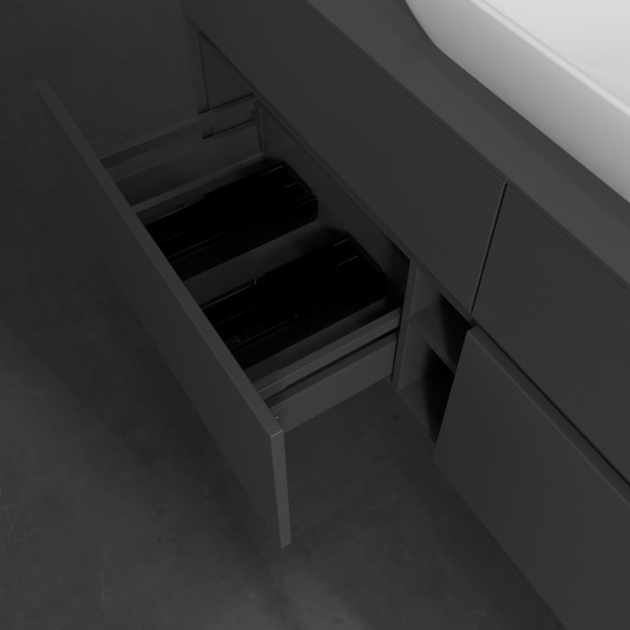 Villeroy & Boch Collaro Waschtischunterschrank 140 x 54,8 cm , mit LED-Beleuchtung, mit 4 Auszügen