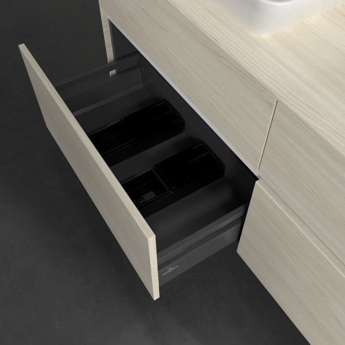 Villeroy & Boch Collaro Waschtischunterschrank 140 x 54,8 cm , mit LED-Beleuchtung, mit 4 Auszügen