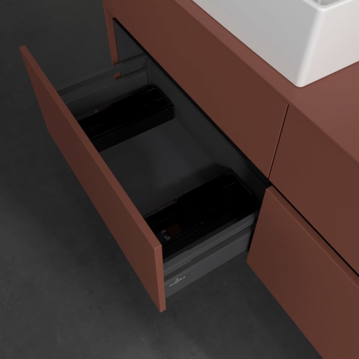 Villeroy & Boch Collaro Waschtischunterschrank 140 x 54,8 cm , mit LED-Beleuchtung, mit 4 Auszügen