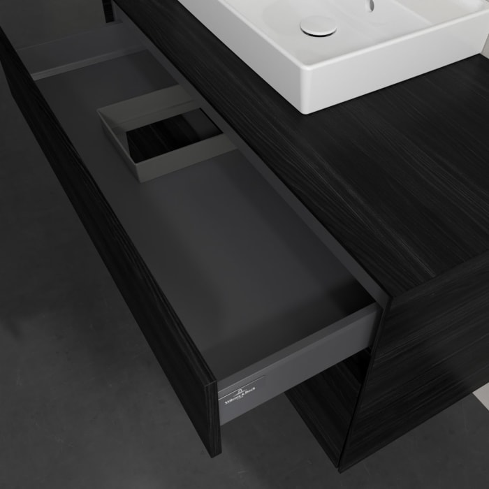 Villeroy & Boch Collaro Waschtischunterschrank 100 x 54,8 cm , mit LED-Beleuchtung, mit 2 Auszügen