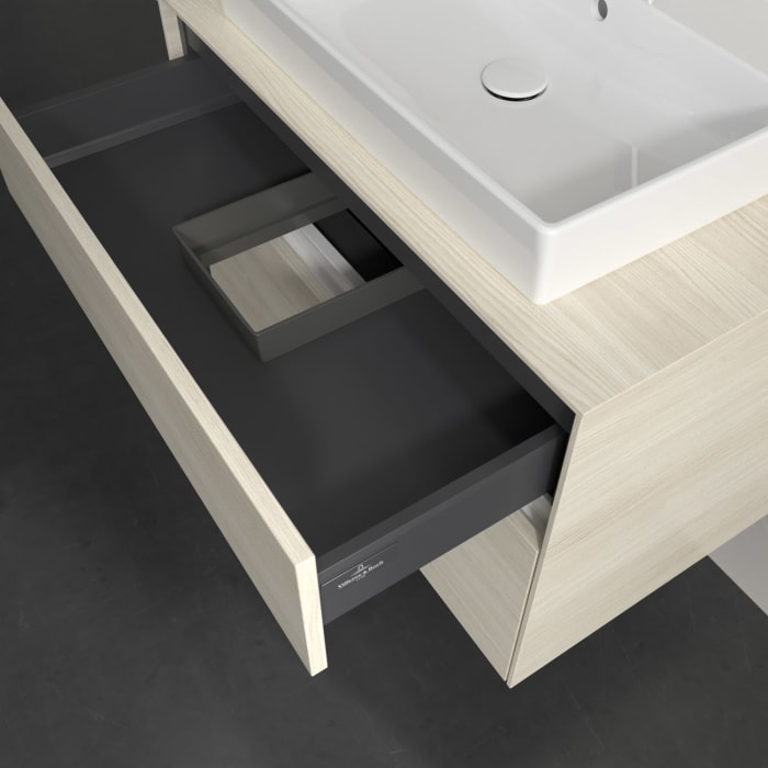 Villeroy & Boch Collaro Waschtischunterschrank 80 x 54,8 cm , mit LED-Beleuchtung, mit 2 Auszügen