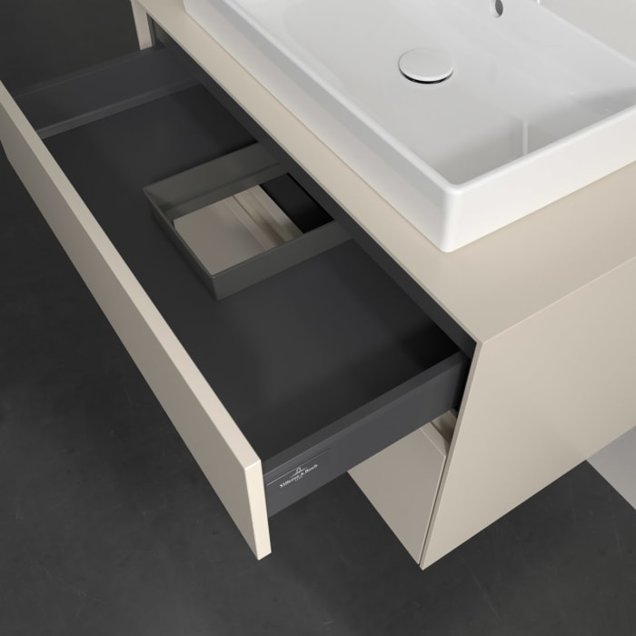 Villeroy & Boch Collaro Waschtischunterschrank 80 x 54,8 cm , mit LED-Beleuchtung, mit 2 Auszügen