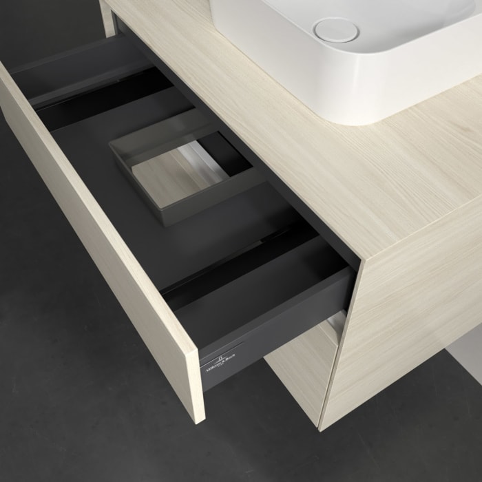 Villeroy & Boch Collaro Waschtischunterschrank 80 x 54,8 cm , mit LED-Beleuchtung, mit 2 Auszügen