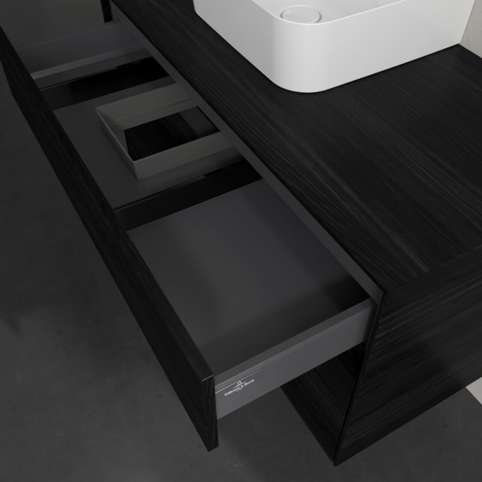 Villeroy & Boch Collaro Waschtischunterschrank 100 x 54,8 cm , mit LED-Beleuchtung, mit 2 Auszügen