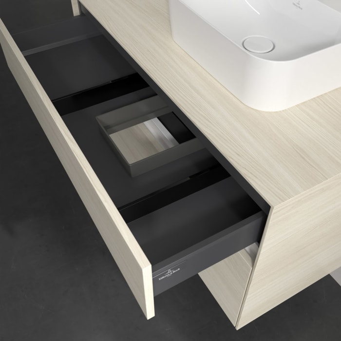 Villeroy & Boch Collaro Waschtischunterschrank 100 x 54,8 cm , mit LED-Beleuchtung, mit 2 Auszügen