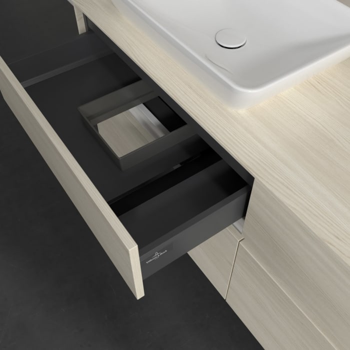 Villeroy & Boch Collaro Waschtischunterschrank 140 x 54,8 cm , mit LED-Beleuchtung, mit 4 Auszügen