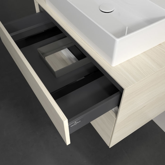 Villeroy & Boch Collaro Waschtischunterschrank 80 x 54,8 cm , mit LED-Beleuchtung, mit 2 Auszügen