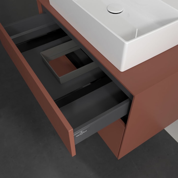 Villeroy & Boch Collaro Waschtischunterschrank 80 x 54,8 cm , mit LED-Beleuchtung, mit 2 Auszügen