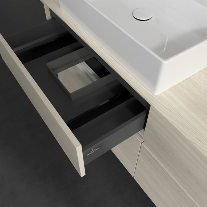 Villeroy & Boch Collaro Waschtischunterschrank 140 x 54,8 cm , mit LED-Beleuchtung, mit 4 Auszügen