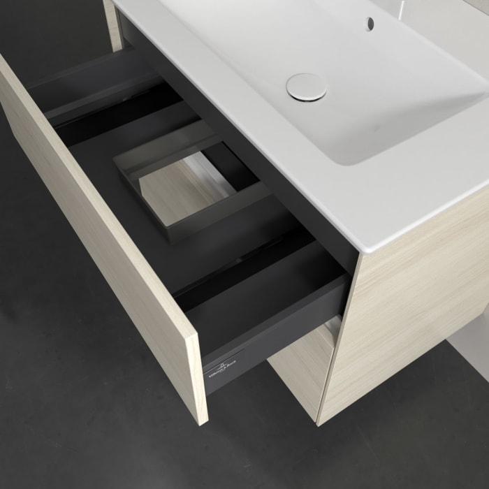 Villeroy & Boch Collaro Waschtischunterschrank 76,1 x 61 cm , mit LED-Beleuchtung, mit 2 Auszügen