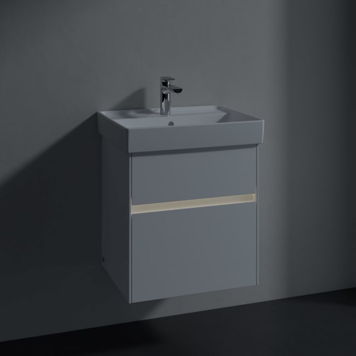 Villeroy & Boch Collaro Waschtischunterschrank 51 x 54,6 cm mit 2 Auszügen und LED Licht