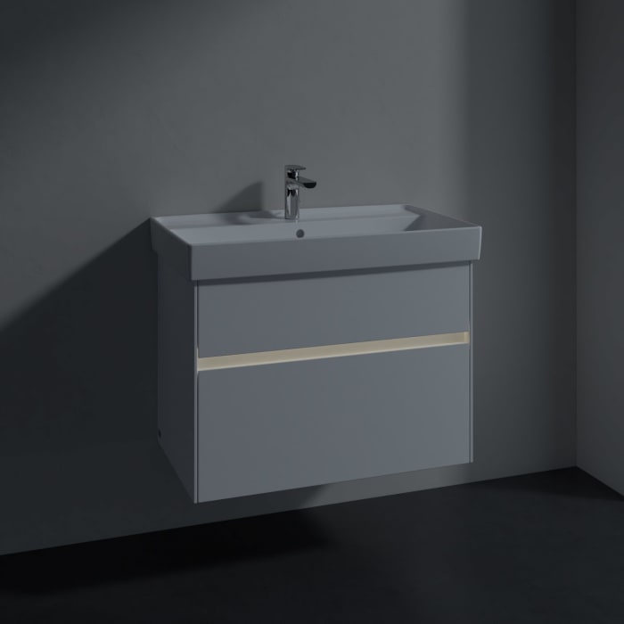 Villeroy & Boch Collaro Waschtischunterschrank 75,4 x 54,6 cm mit 2 Auszügen und LED Licht