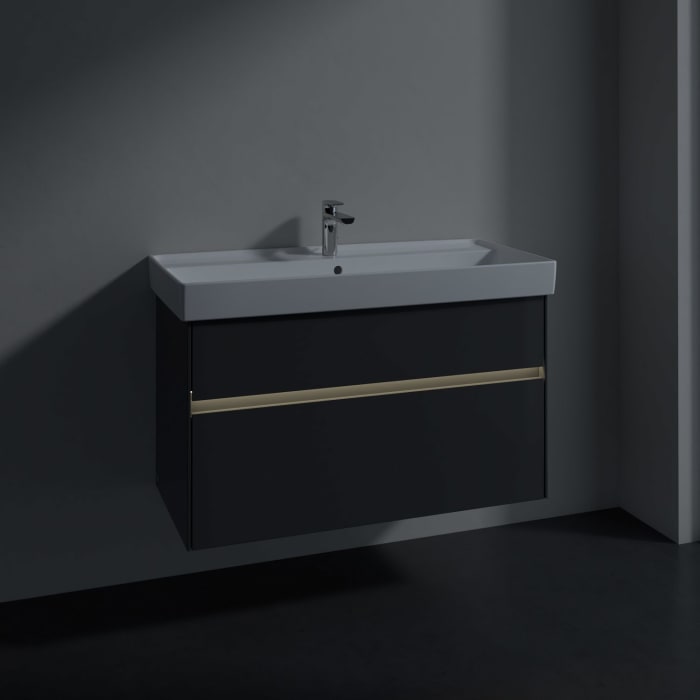 Villeroy & Boch Collaro Waschtischunterschrank 95,4 x 54,6 cm mit 2 Auszügen und LED Licht
