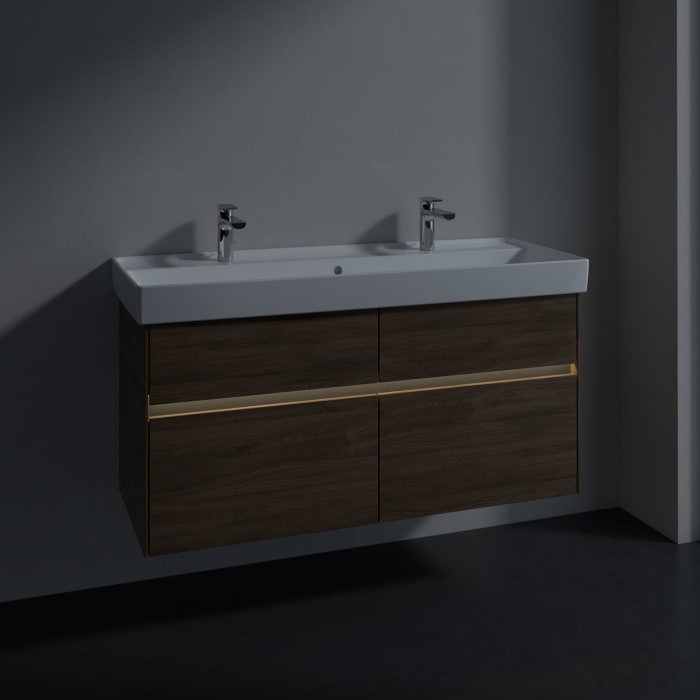 Villeroy & Boch Collaro Waschtischunterschrank 115,4 x 54,6 cm mit 4 Auszügen und LED Licht