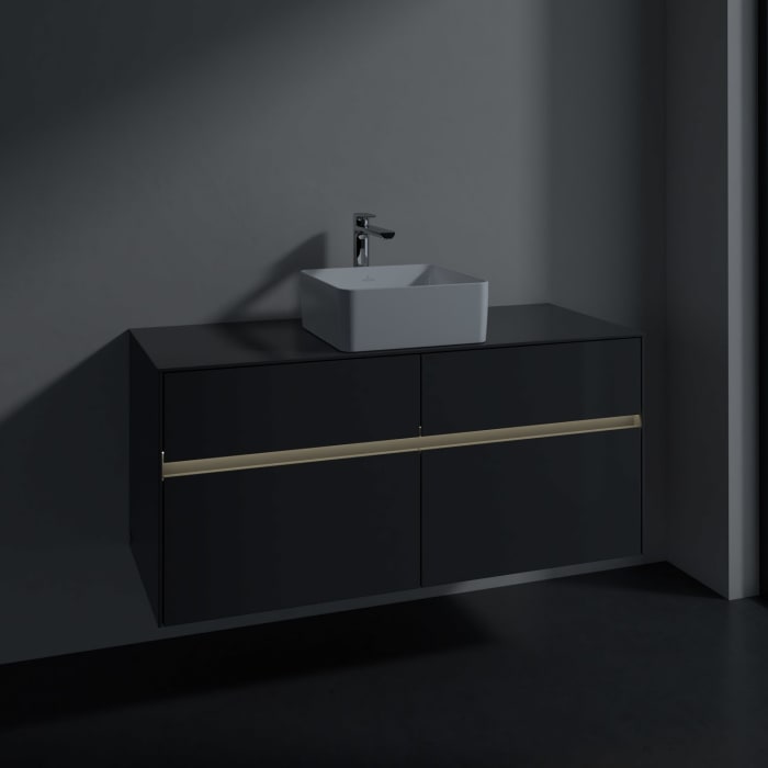 Villeroy & Boch Collaro Waschtischunterschrank 120 x 54,8 cm mit 4 Auszügen und LED Licht, für WT mittig