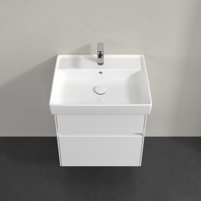 Villeroy & Boch Collaro Waschtischunterschrank 55,4 x 54,6 cm mit 2 Auszügen und LED Licht