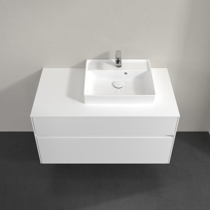 Villeroy & Boch Collaro Waschtischunterschrank 100 x 54,8 cm mit 2 Auszügen und LED Licht, für WT rechts