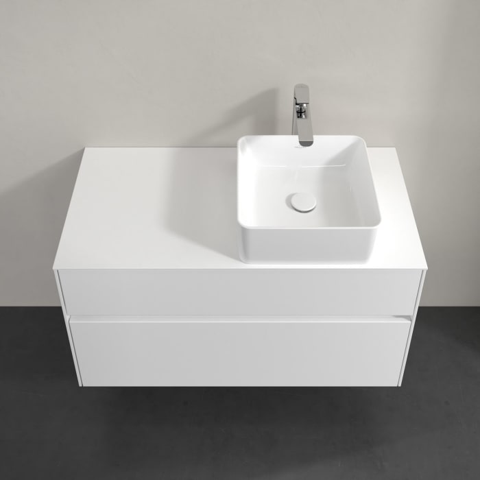 Villeroy & Boch Collaro Waschtischunterschrank 100 x 54,8 cm mit 2 Auszügen und LED Licht, für WT rechts