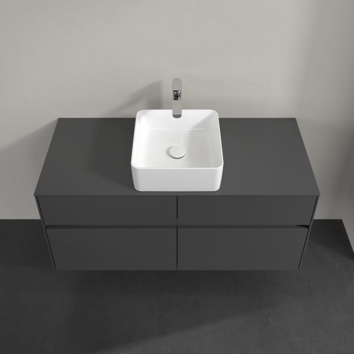 Villeroy & Boch Collaro Waschtischunterschrank 120 x 54,8 cm mit 4 Auszügen und LED Licht, für WT mittig