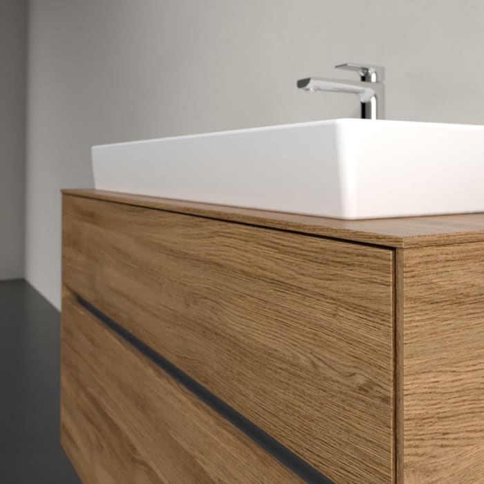 Villeroy & Boch Collaro Waschtischunterschrank 100 x 54,8 cm mit 2 Auszügen und LED Licht, für WT mittig