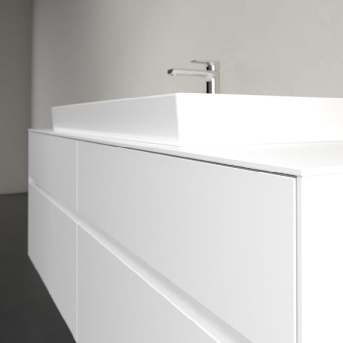 Villeroy & Boch Collaro Waschtischunterschrank 160 x 54,8 cm mit 4 Auszügen und LED Licht, für WT mittig