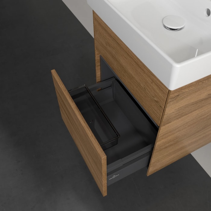 Villeroy & Boch Collaro Waschtischunterschrank 46 x 54,6 cm mit 2 Auszügen und LED Licht