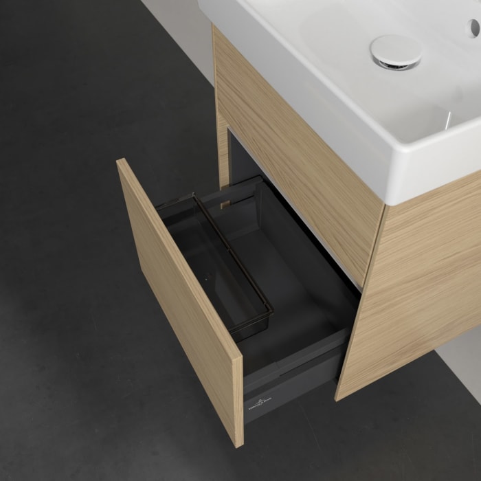 Villeroy & Boch Collaro Waschtischunterschrank 46 x 54,6 cm mit 2 Auszügen und LED Licht