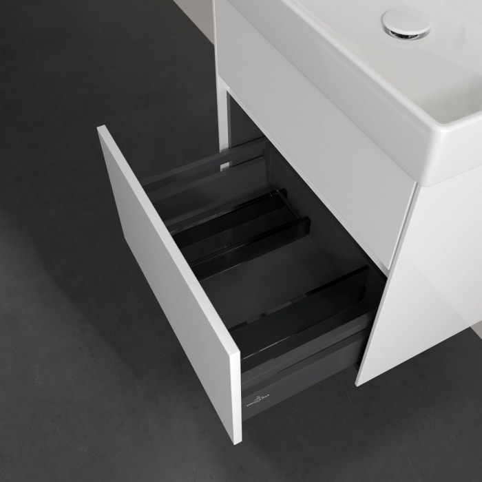 Villeroy & Boch Collaro Waschtischunterschrank 55,4 x 54,6 cm mit 2 Auszügen und LED Licht