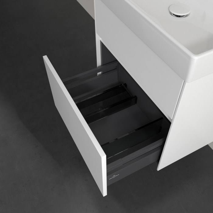 Villeroy & Boch Collaro Waschtischunterschrank 55,4 x 54,6 cm mit 2 Auszügen und LED Licht