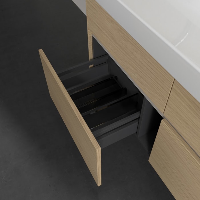 Villeroy & Boch Collaro Waschtischunterschrank 115,4 x 54,6 cm mit 4 Auszügen und LED Licht