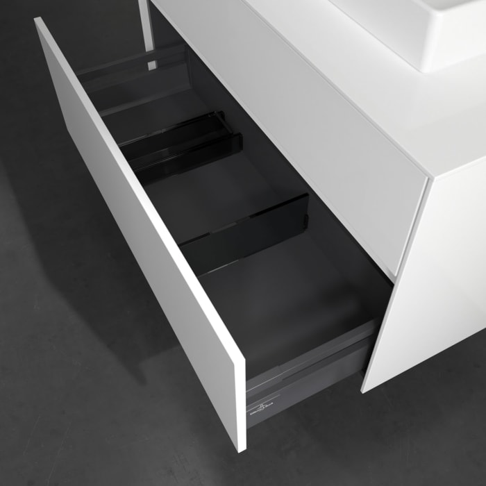 Villeroy & Boch Collaro Waschtischunterschrank 100 x 54,8 cm mit 2 Auszügen und LED Licht, für WT rechts