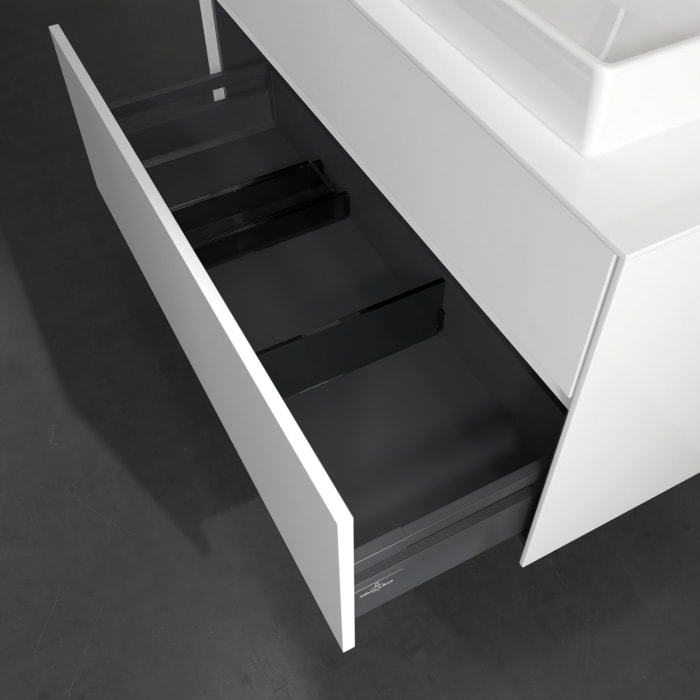 Villeroy & Boch Collaro Waschtischunterschrank 100 x 54,8 cm mit 2 Auszügen und LED Licht, für WT mittig